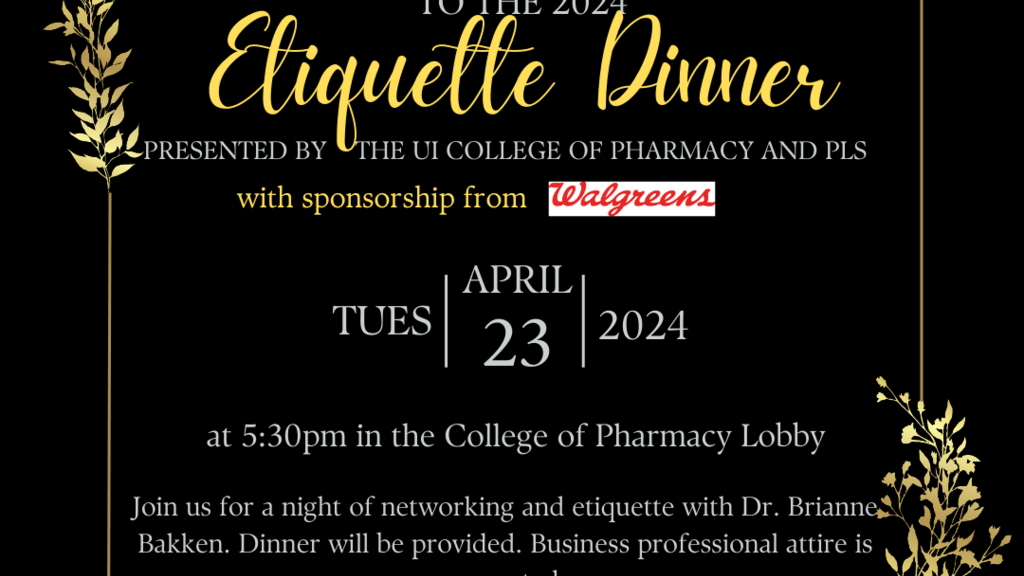 College of Pharmacy Etiquette Dinner promotional image